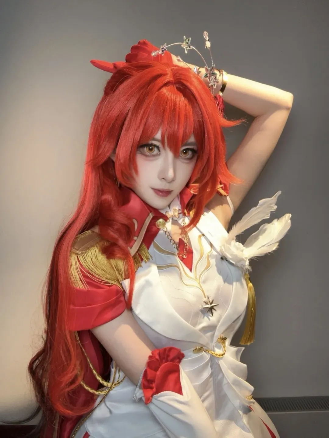 崩坏星穹铁道, 姬子cos, 白丝穿搭, 二次元Coser, 红发cosplay - 第1张