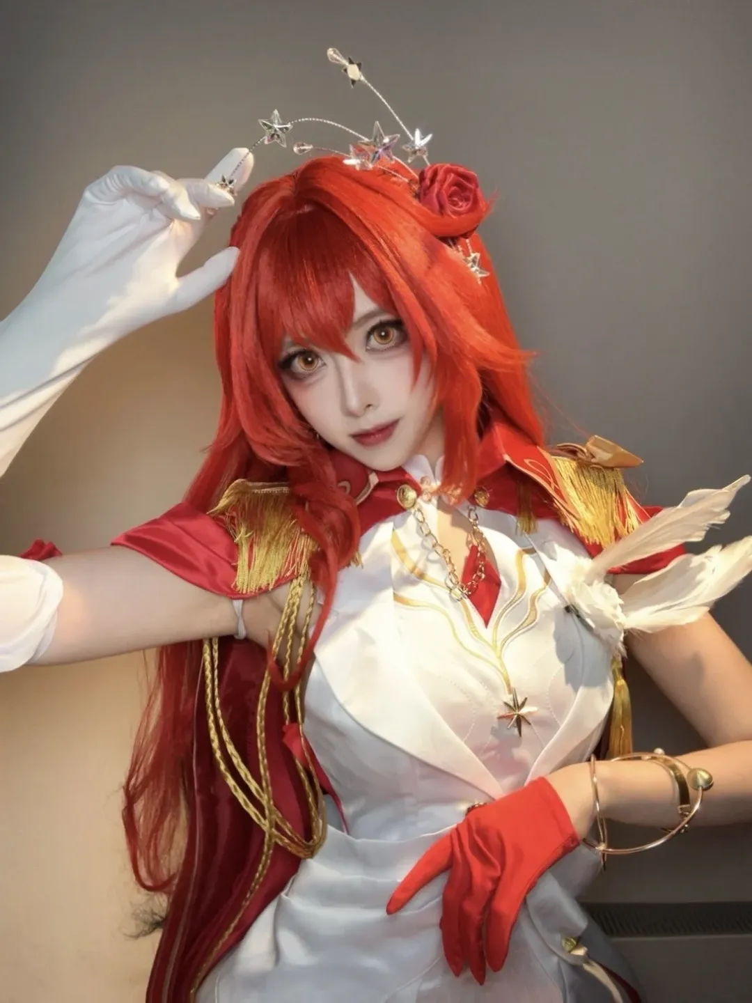崩坏星穹铁道, 姬子cos, 白丝穿搭, 二次元Coser, 红发cosplay