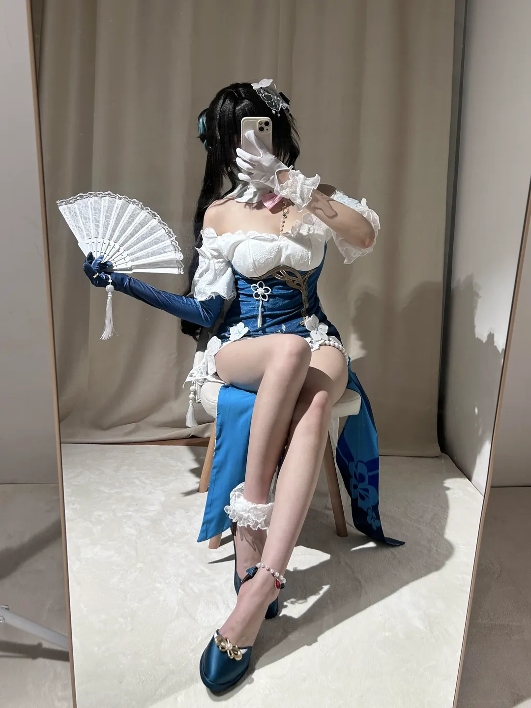 崩坏星穹铁道, 阮梅cos, 对镜自拍, cosplay穿搭, 高开叉裙 - 第1张