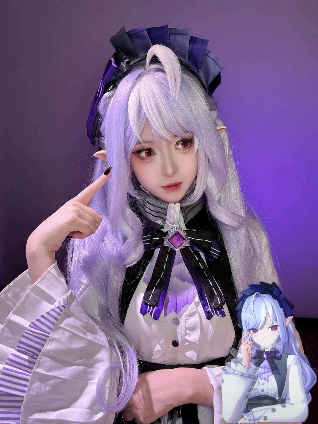 絕區零, 薇薇安cos, 二次元cos, 精靈耳cosplay, 銀紫發造型