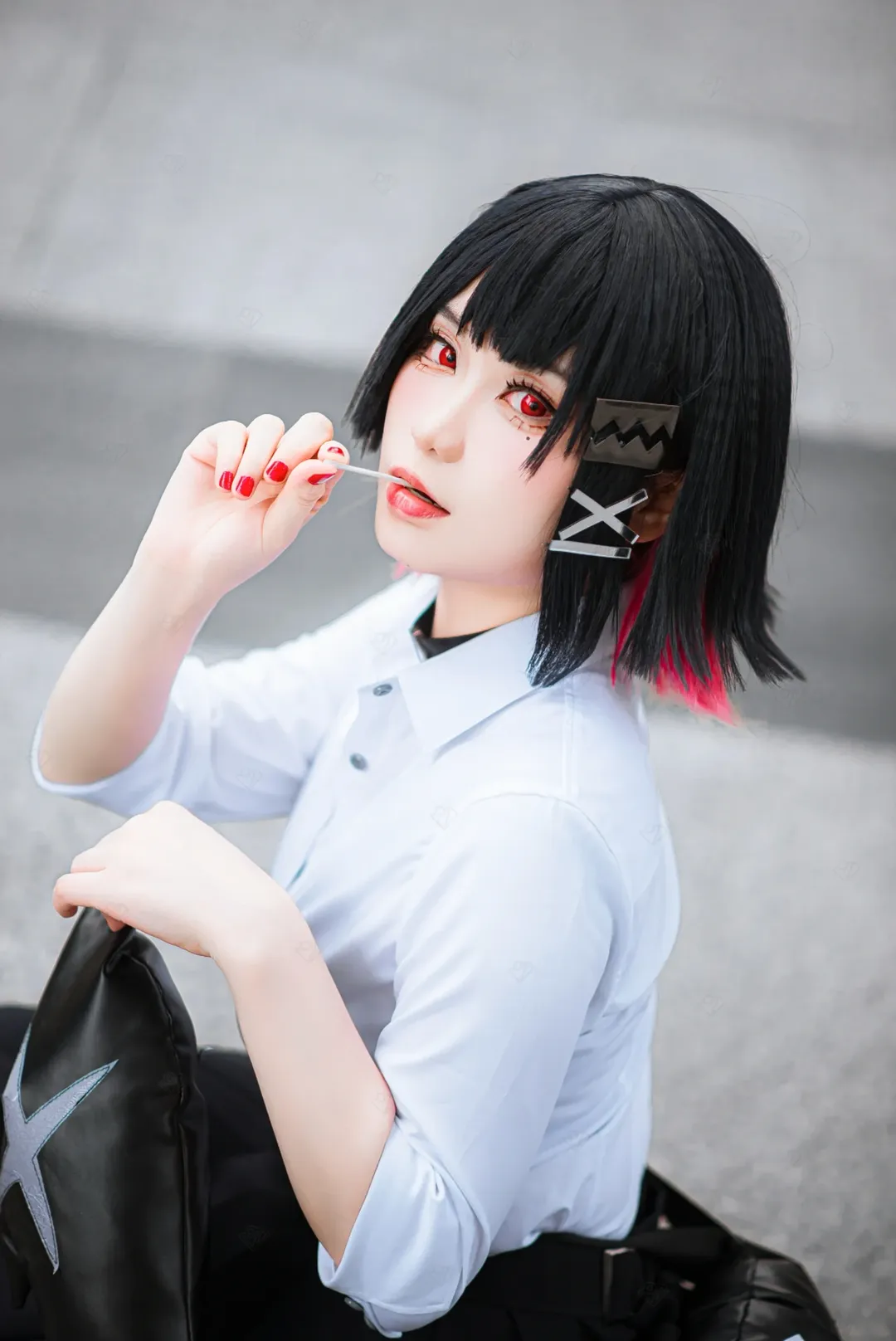 绝区零, 鲨鱼妹cos, 漫展外景, 黑丝cosplay, jk制服拍照 - 第2张