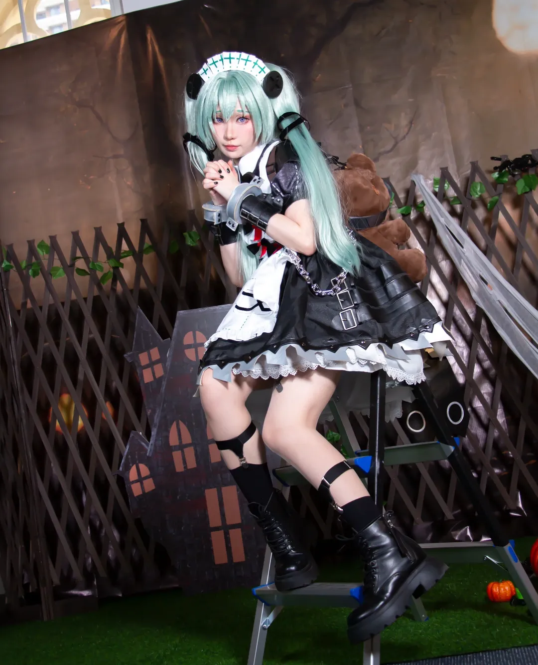 绝区零, 漫展场照, cosplay道具制作, 可琳cos, 黑丝腿环穿搭