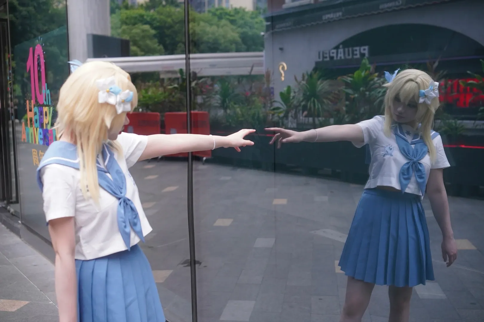 Genshin Impact, Convention photos, Lumine cosplay, JK uniform, Sailor suit outfit - Image 10