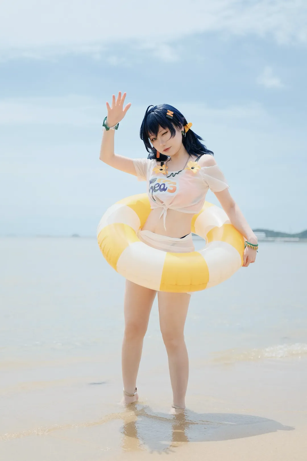 绝区零, 萌妹, 夏日泳装, 铃cos, 海边拍照 - 第9张