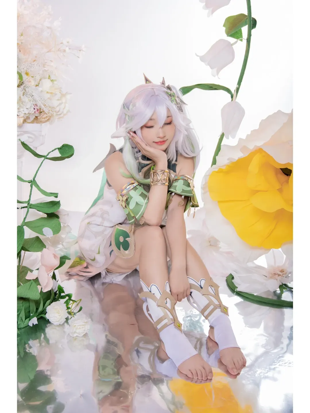 原神, 纳西妲cos, 精灵耳, 草神cos, 镜面写真 - 第4张