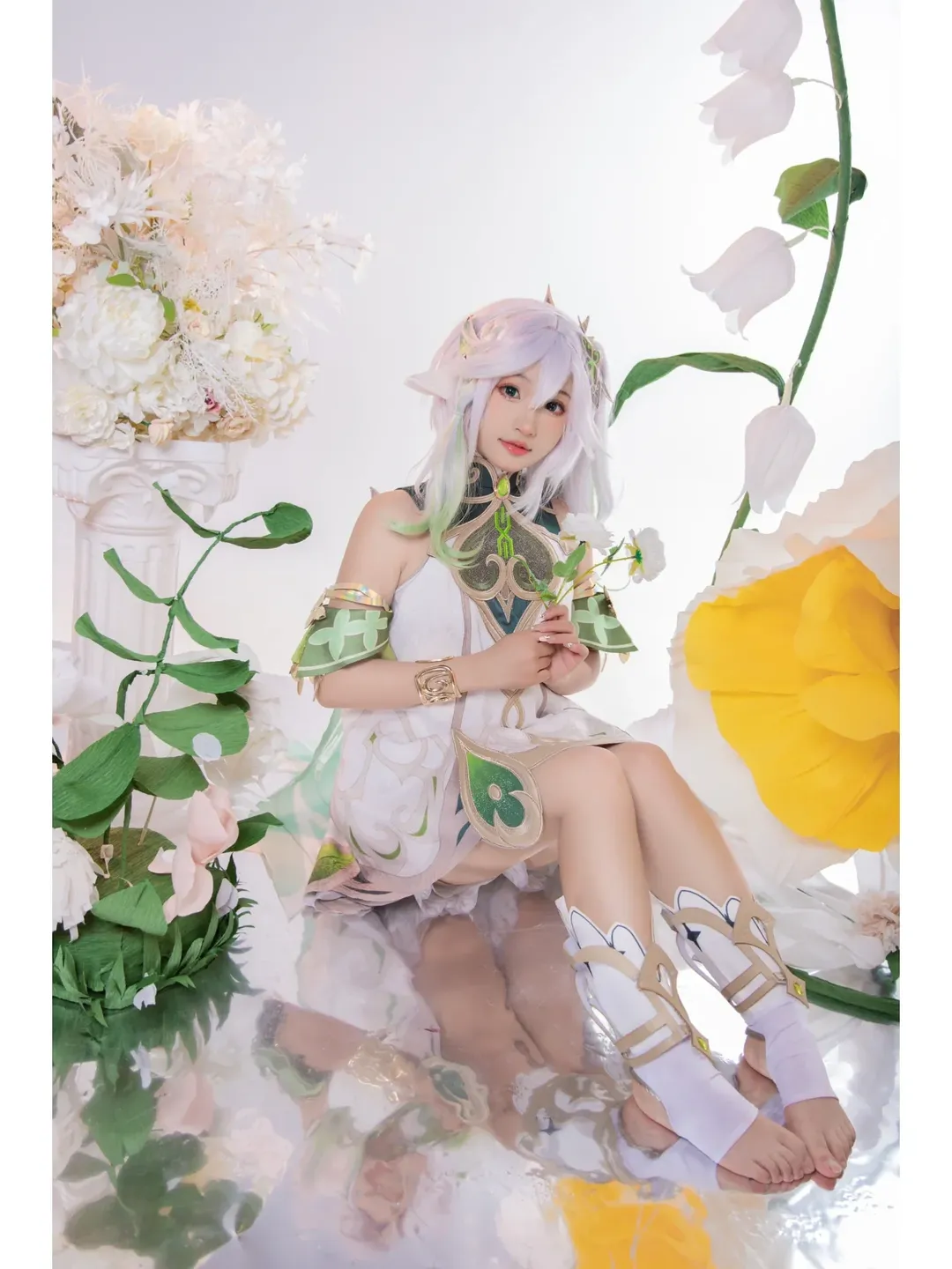 原神, 纳西妲cos, 精灵耳, 草神cos, 镜面写真 - 第6张