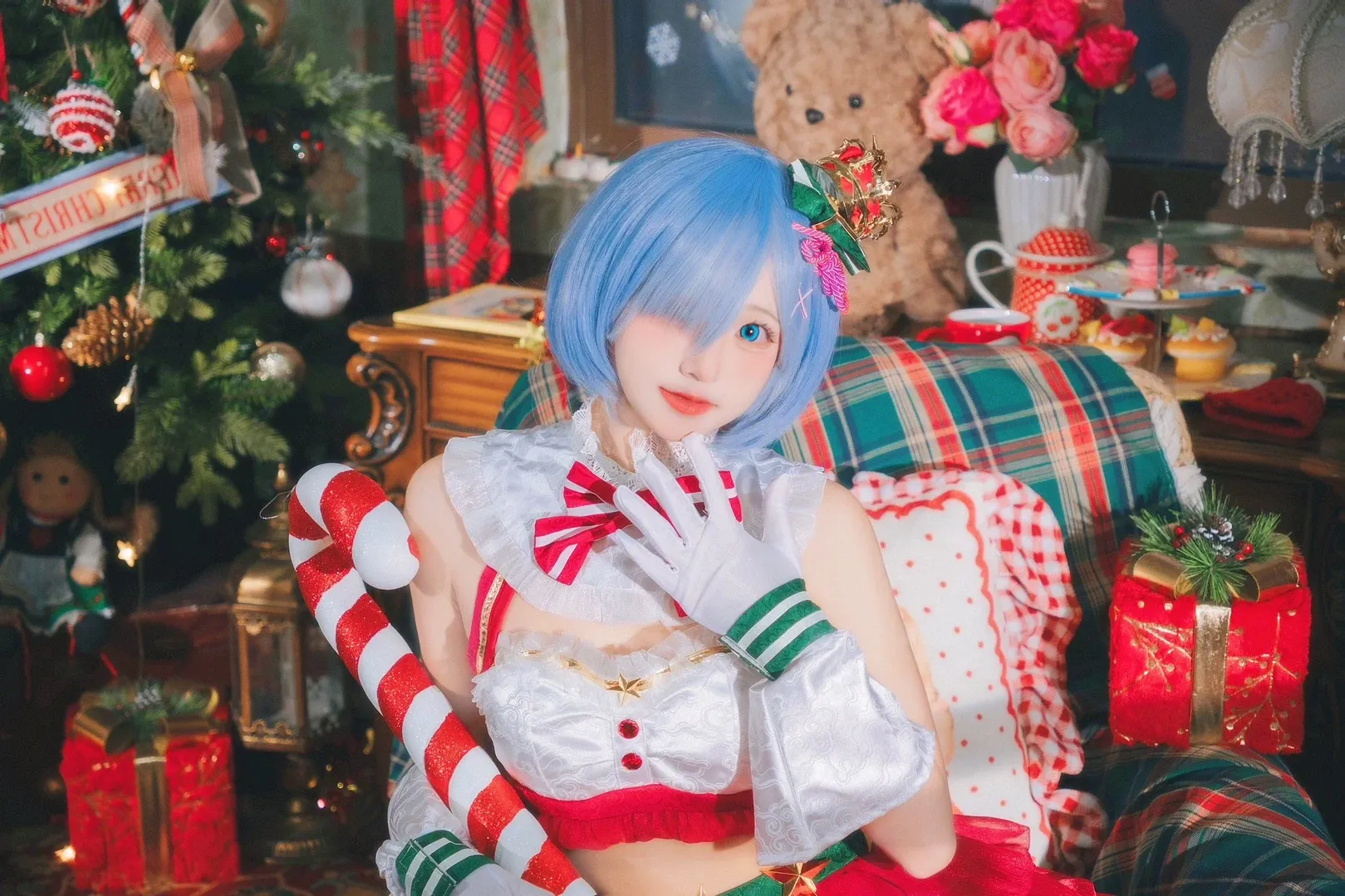 cosplay, 从零开始的异世界生活, 白丝, 雷姆cos, 圣诞cos - 第10张