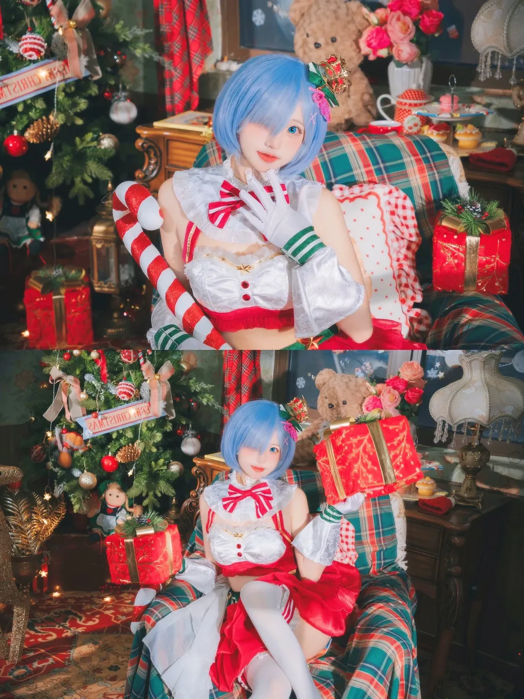 cosplay, 从零开始的异世界生活, 白丝, 雷姆cos, 圣诞cos - 第3张