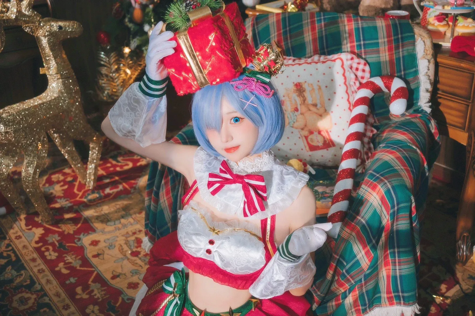 cosplay, 从零开始的异世界生活, 白丝, 雷姆cos, 圣诞cos - 第5张