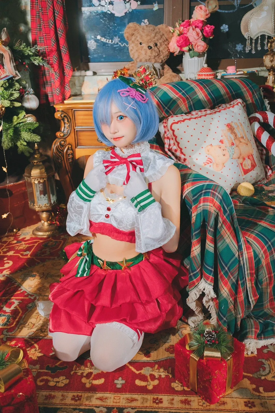 cosplay, 从零开始的异世界生活, 白丝, 雷姆cos, 圣诞cos - 第6张