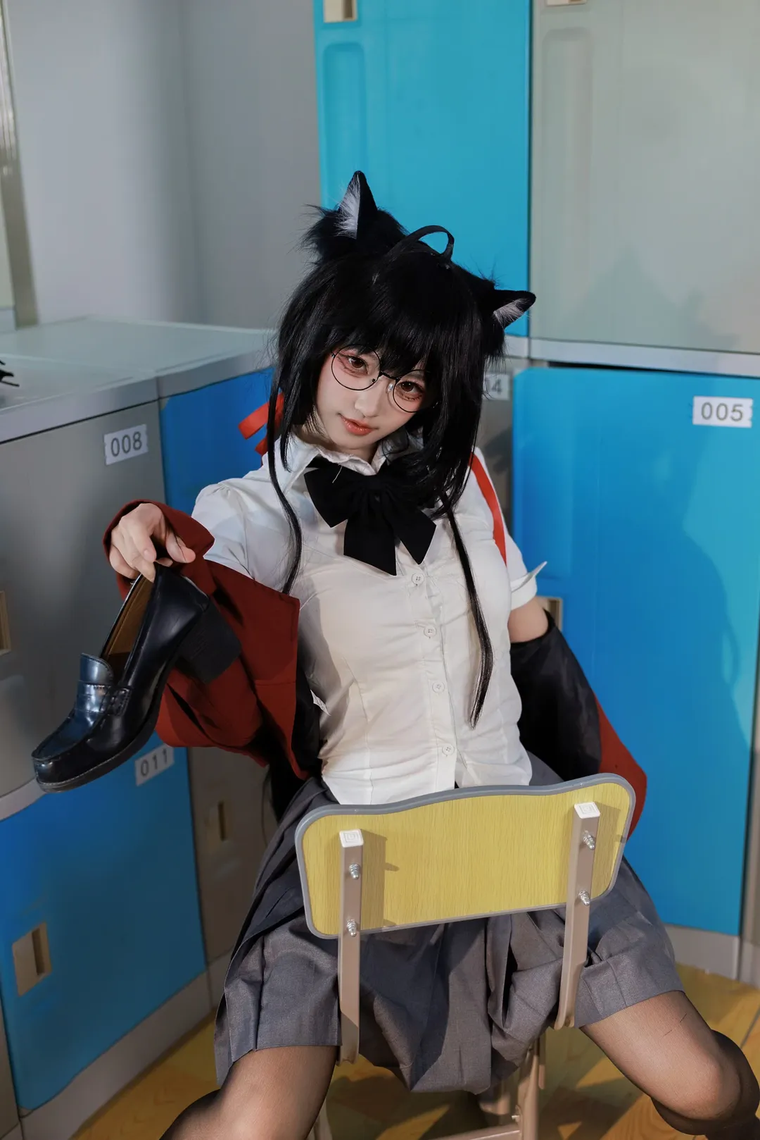 碧蓝航线, 二次元cosplay, 校园风, 黑丝穿搭, 大凤cos - 第3张