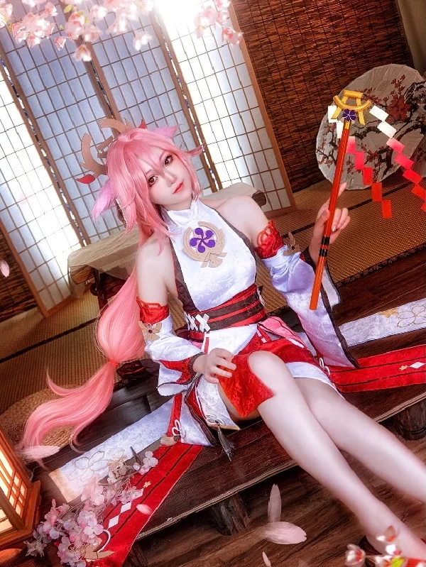 アークナイツ, 八重神子 コスプレ, スルト コスプレ, 黒ストッキング, ルーシーコスプレ - 7枚目