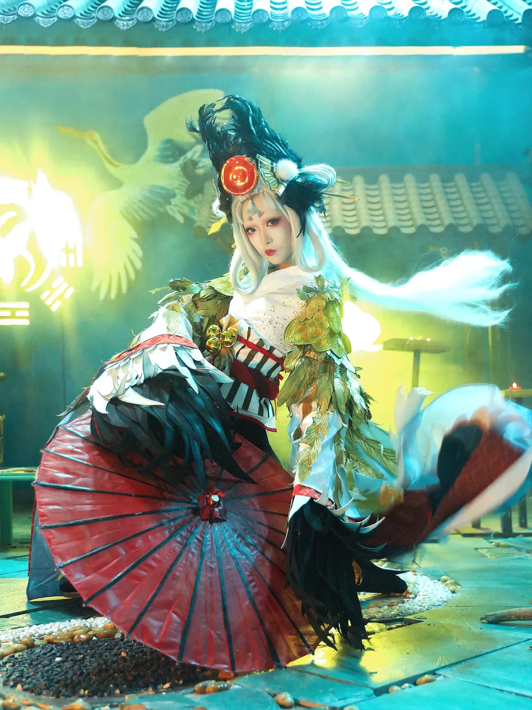 黑丝, 和风cosplay, 阴阳师, 姑获鸟cos, 金銮鹤羽 - 第1张