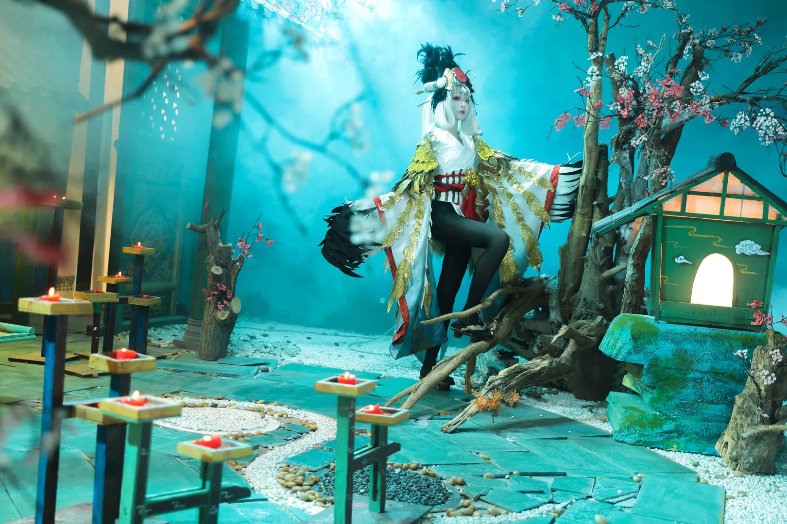 黑丝, 和风cosplay, 阴阳师, 姑获鸟cos, 金銮鹤羽 - 第7张