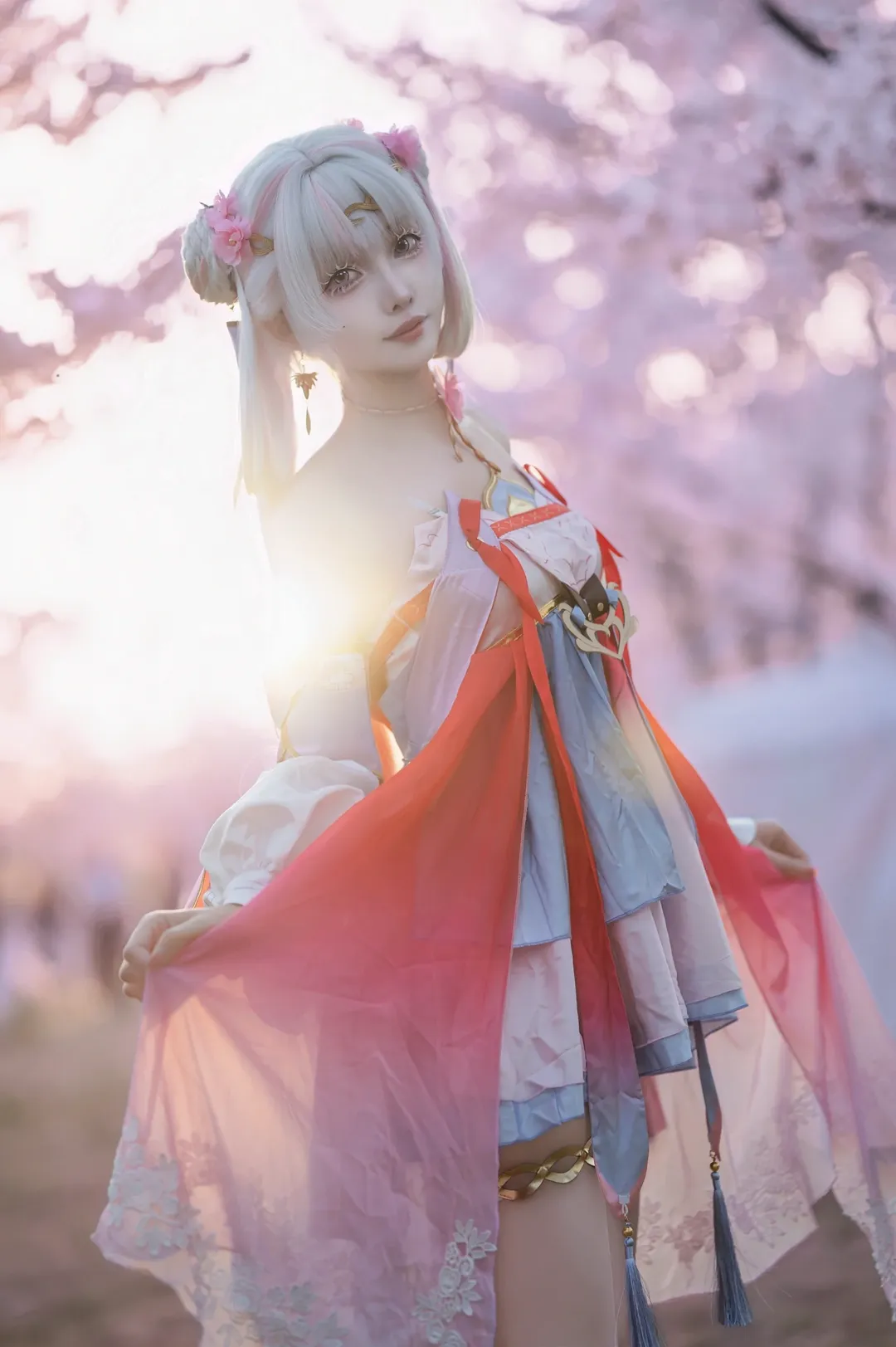 鸣潮, 樱花摄影, 今汐cos, cosplay摄影, 今汐桃夭灼灼