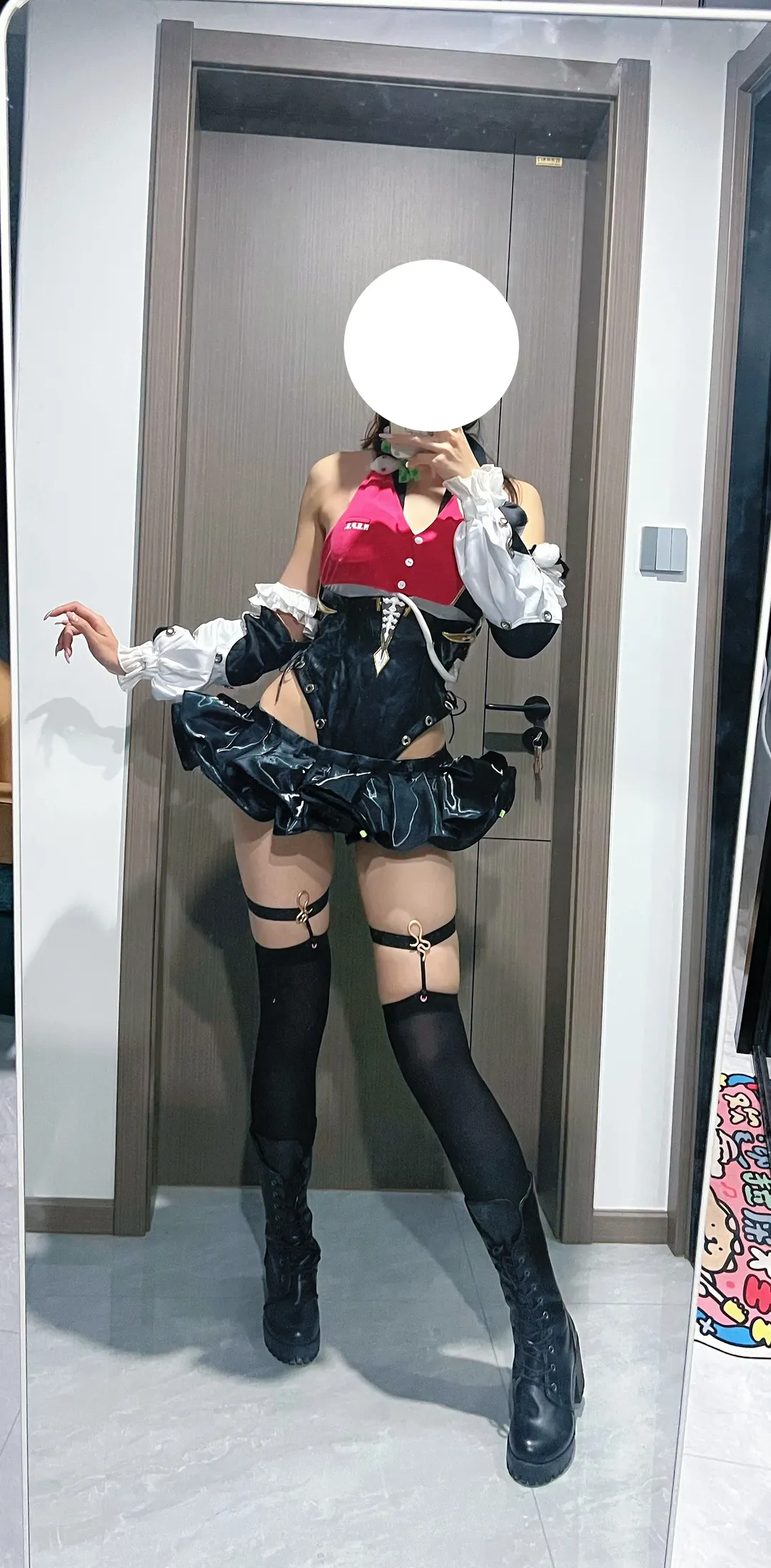 绝区零, 希希芙cos, cosplay穿搭, 黑丝腿环, 游场试衣