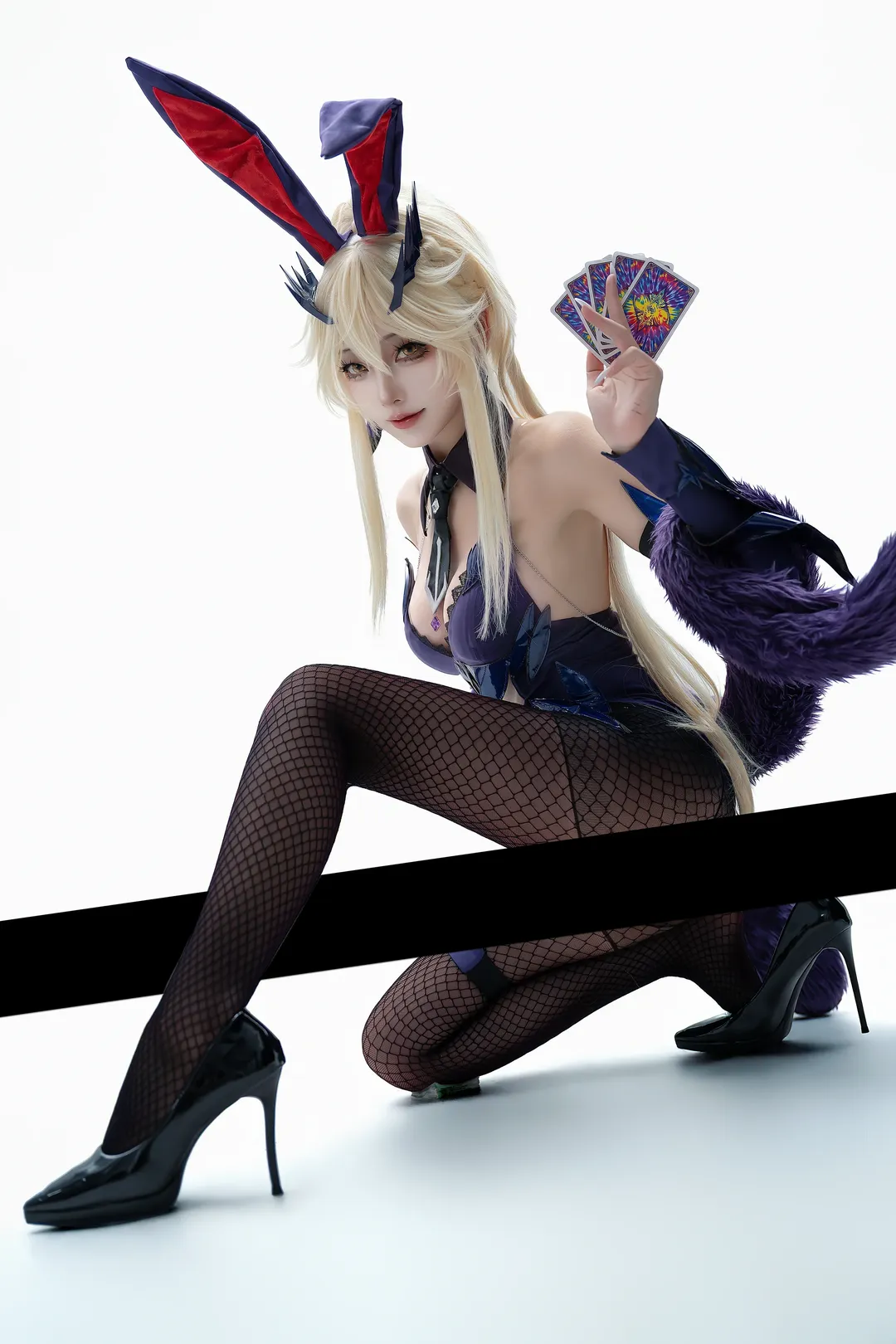 Fate/Grand Order, Cosplay摄影, 黑枪呆cos, 兔女郎cosplay, 黑丝网袜