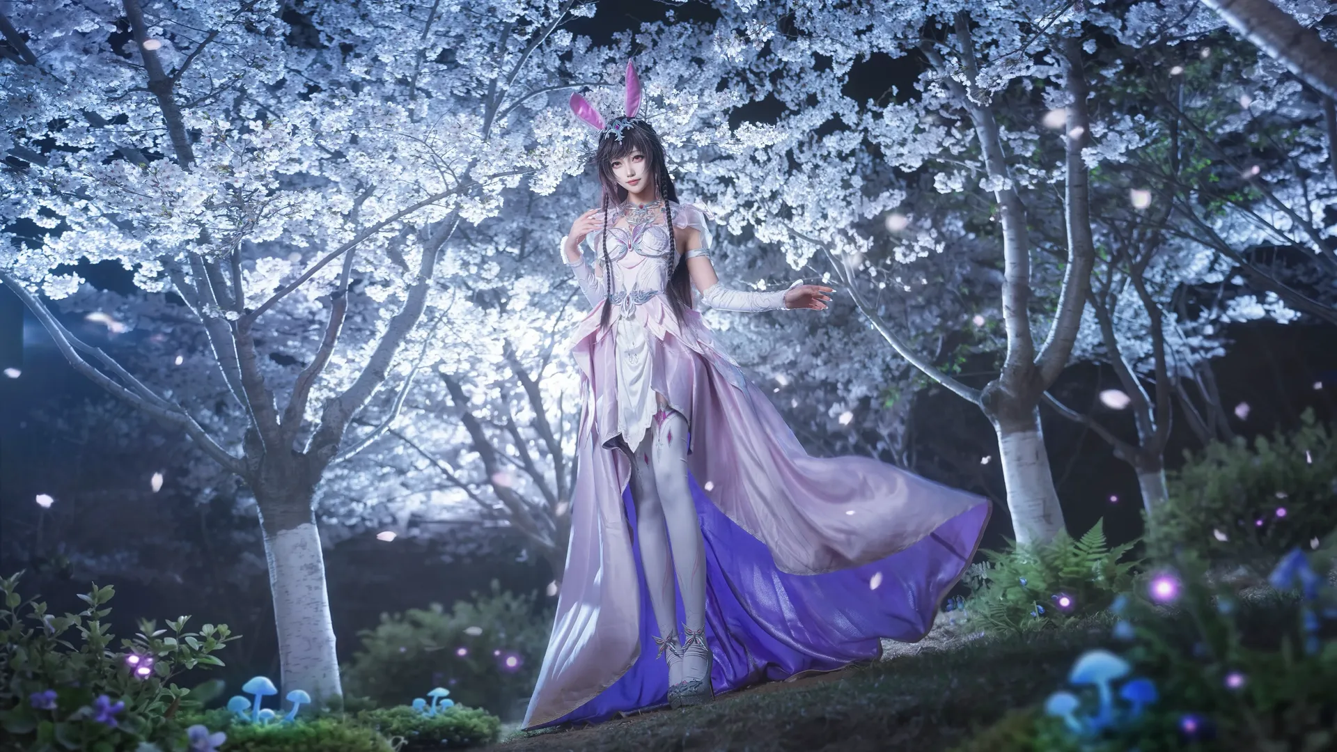 cosplay, 斗罗大陆, 白丝, 夜景写真, 小舞cos