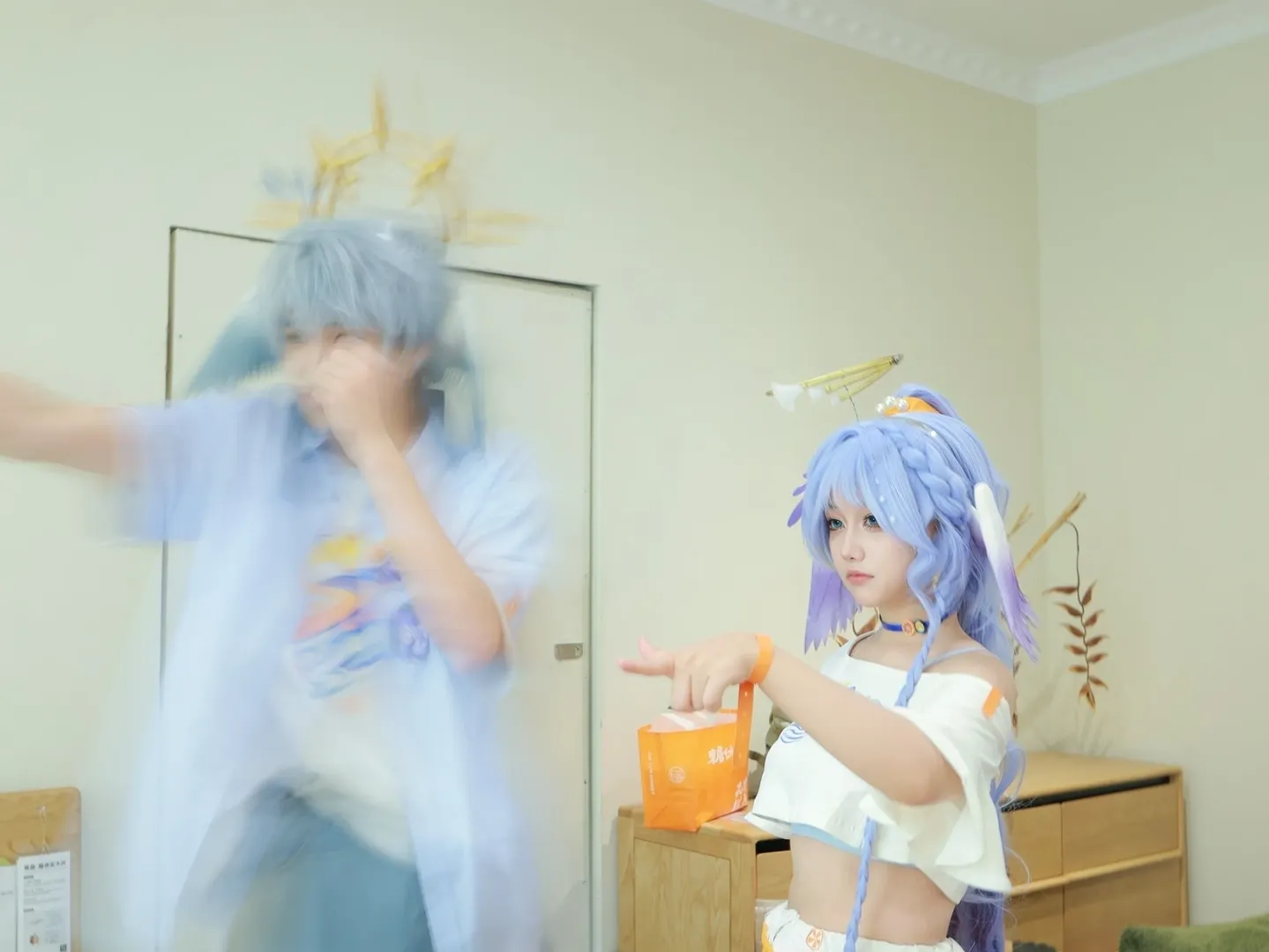 Honkai: Star Rail, Robin cosplay, Casual cosplay, Fanta collaboration, Funny meme