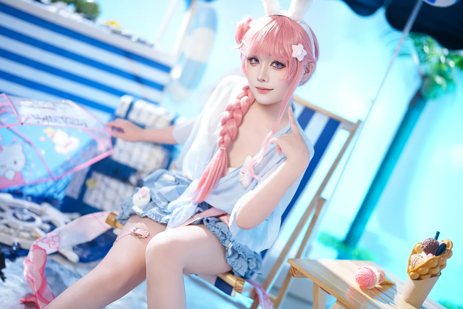 オナー・オブ・キングス, 夏コーデ, 公孫離コスプレ, コスプレシェア, 公孫離 ハローキティ - 3枚目
