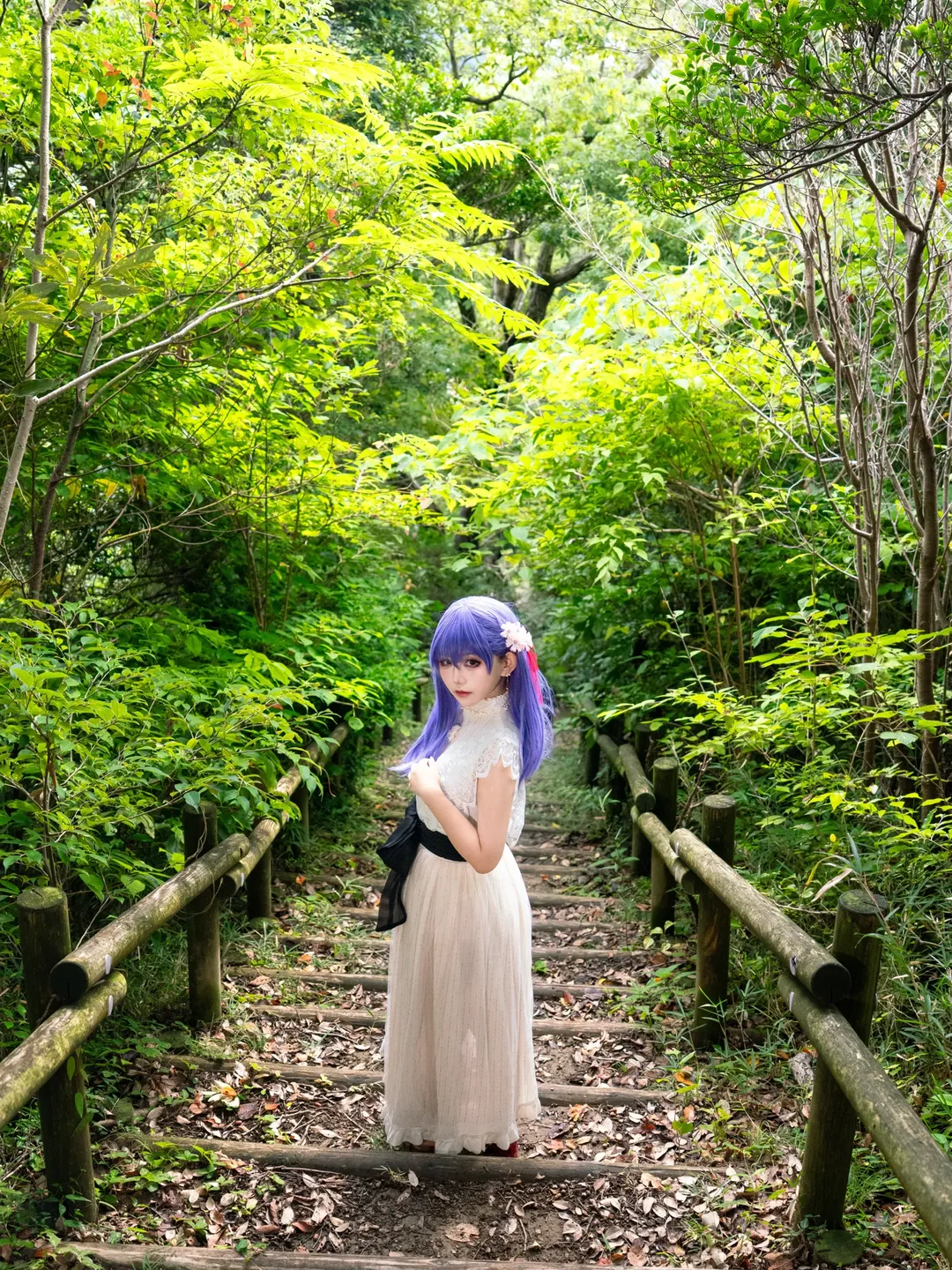 Fate/stay night, 间桐樱cos, 林间外景, 紫色假发, 忧郁风写真