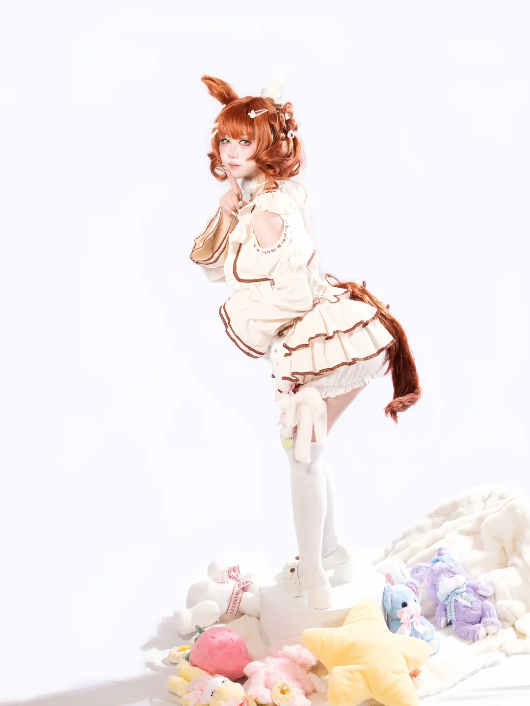 二次元cos, 赛马娘, 萌系穿搭, 白丝cos, 真弓快车cos