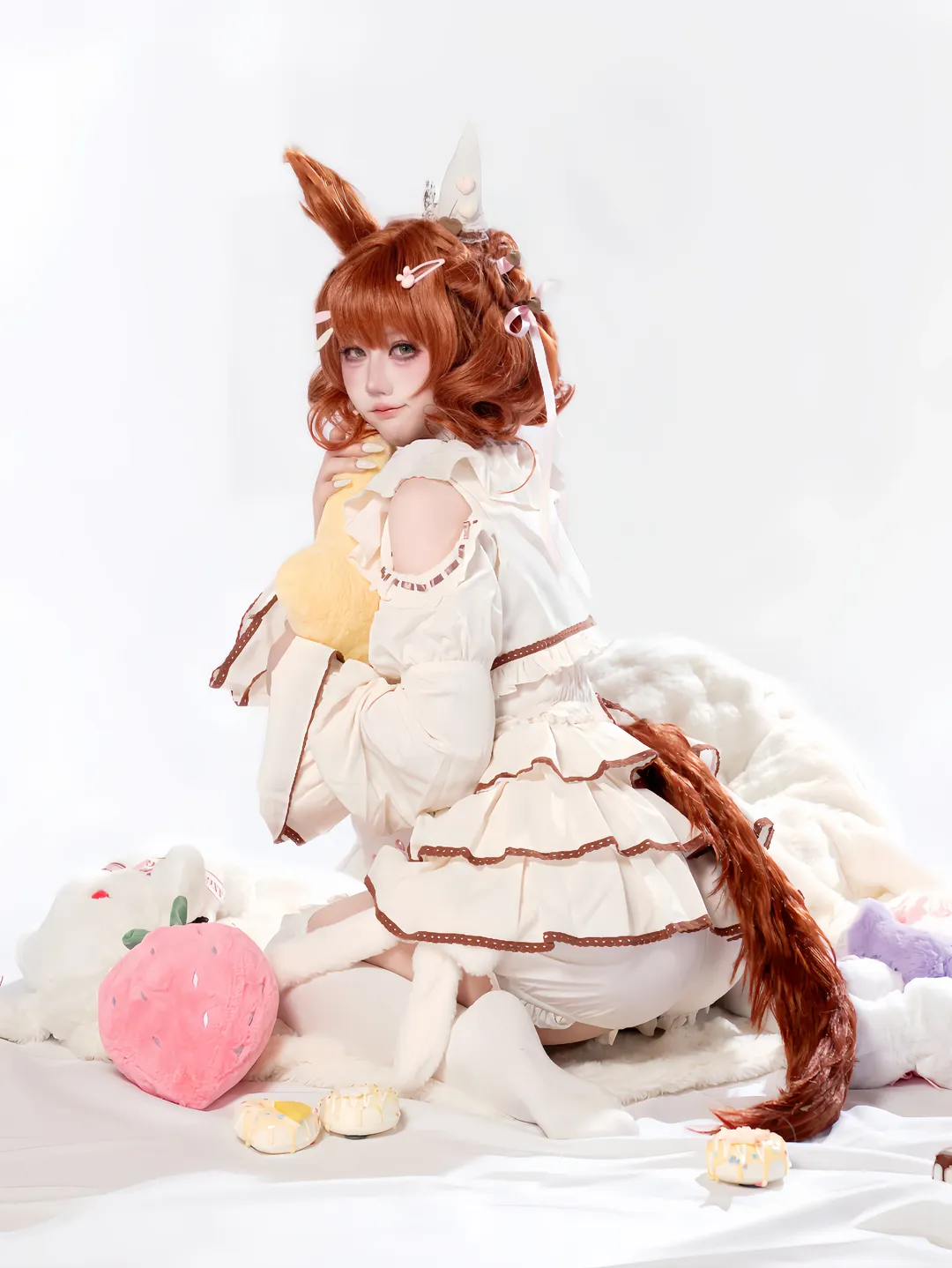 cosplay, 萌系, 赛马娘, 真弓快车cos, 白色丝袜