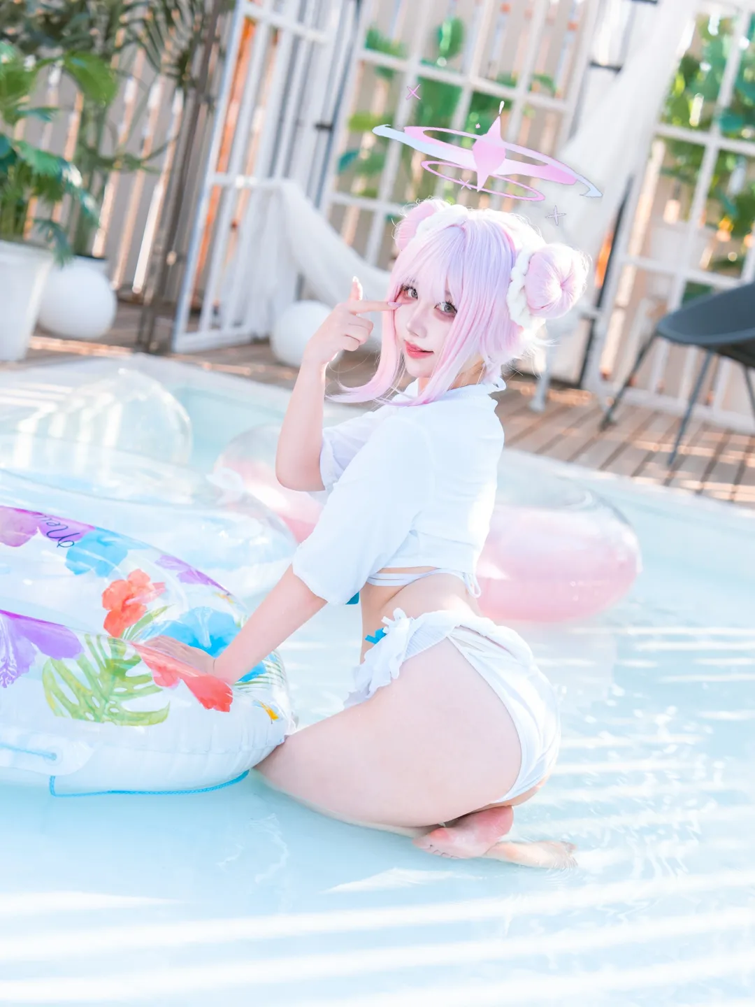 Misono Mika cosplay, Waterside photography, Azur Lane, Summer pondside, Fresh outfit