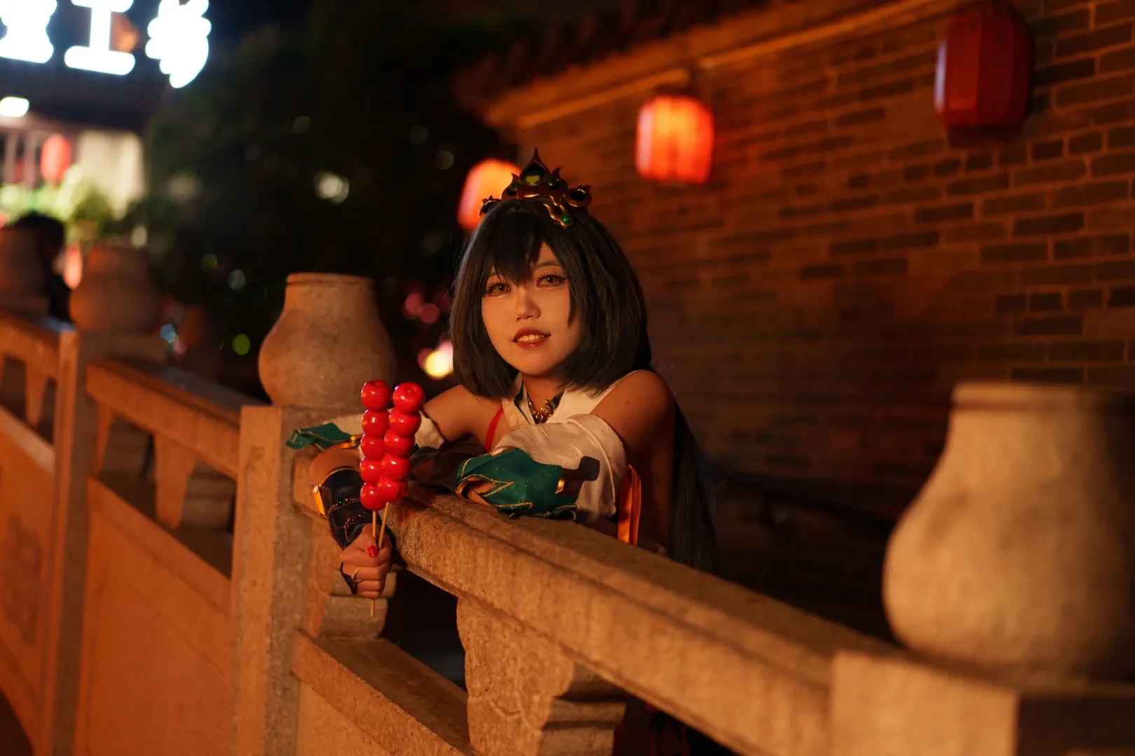 崩坏星穹铁道, 云璃cos, cosplay穿搭, 云璃猫猫, 古镇夜景