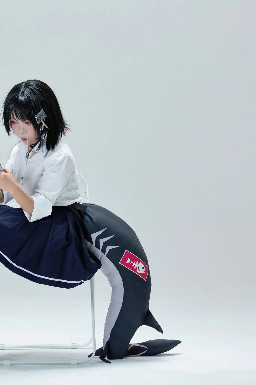 绝区零, 艾莲乔cos, cosplay日常, 黑丝jk, 兽尾道具 - 第2张