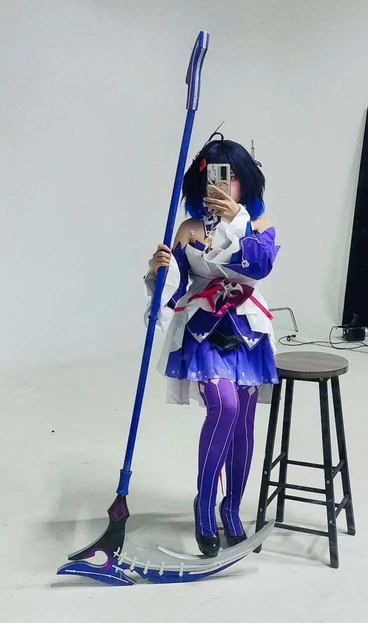 希儿cos, 崩坏三, cosplay摄影, 希儿芙乐艾cos, 紫色丝袜cos - 第1张
