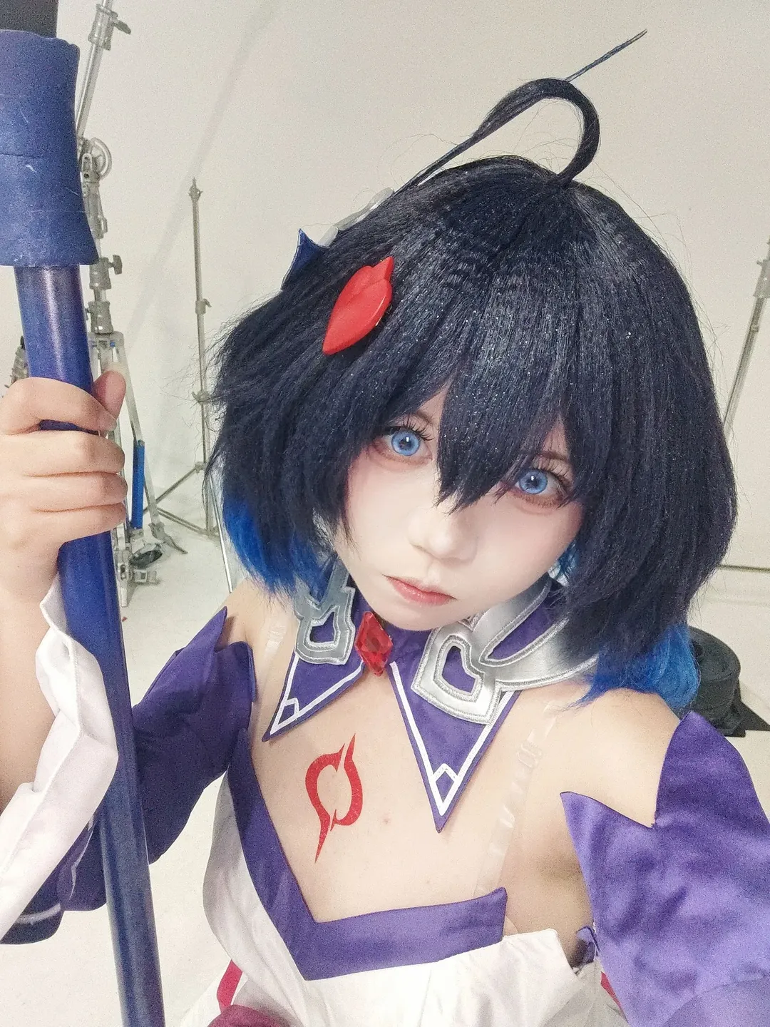 希儿cos, 崩坏三, cosplay摄影, 希儿芙乐艾cos, 紫色丝袜cos - 第4张