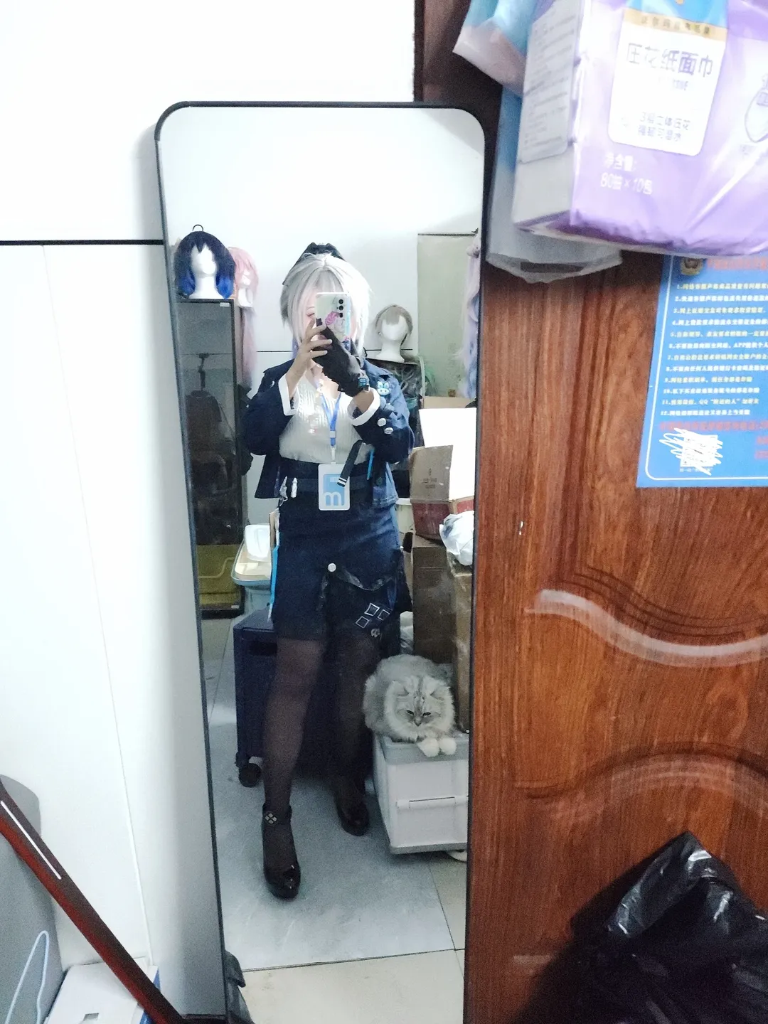 崩壊3rd, ブローニャ コスプレ, 黒ストッキング, コスプレ日常, 銀髪コーデ
