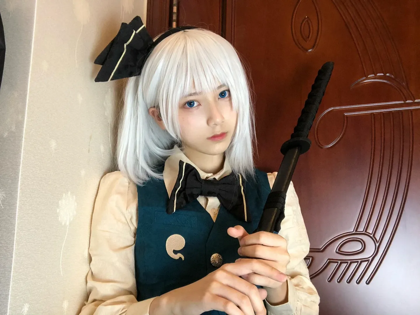 东方Project, 魂魄妖梦cos, 银发蓝瞳, 半人半灵, 日式剑士 - 第2张