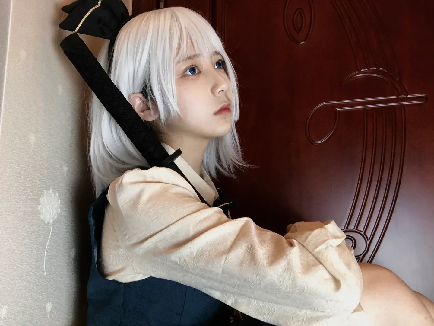 东方Project, 魂魄妖梦cos, 银发蓝瞳, 半人半灵, 日式剑士 - 第3张