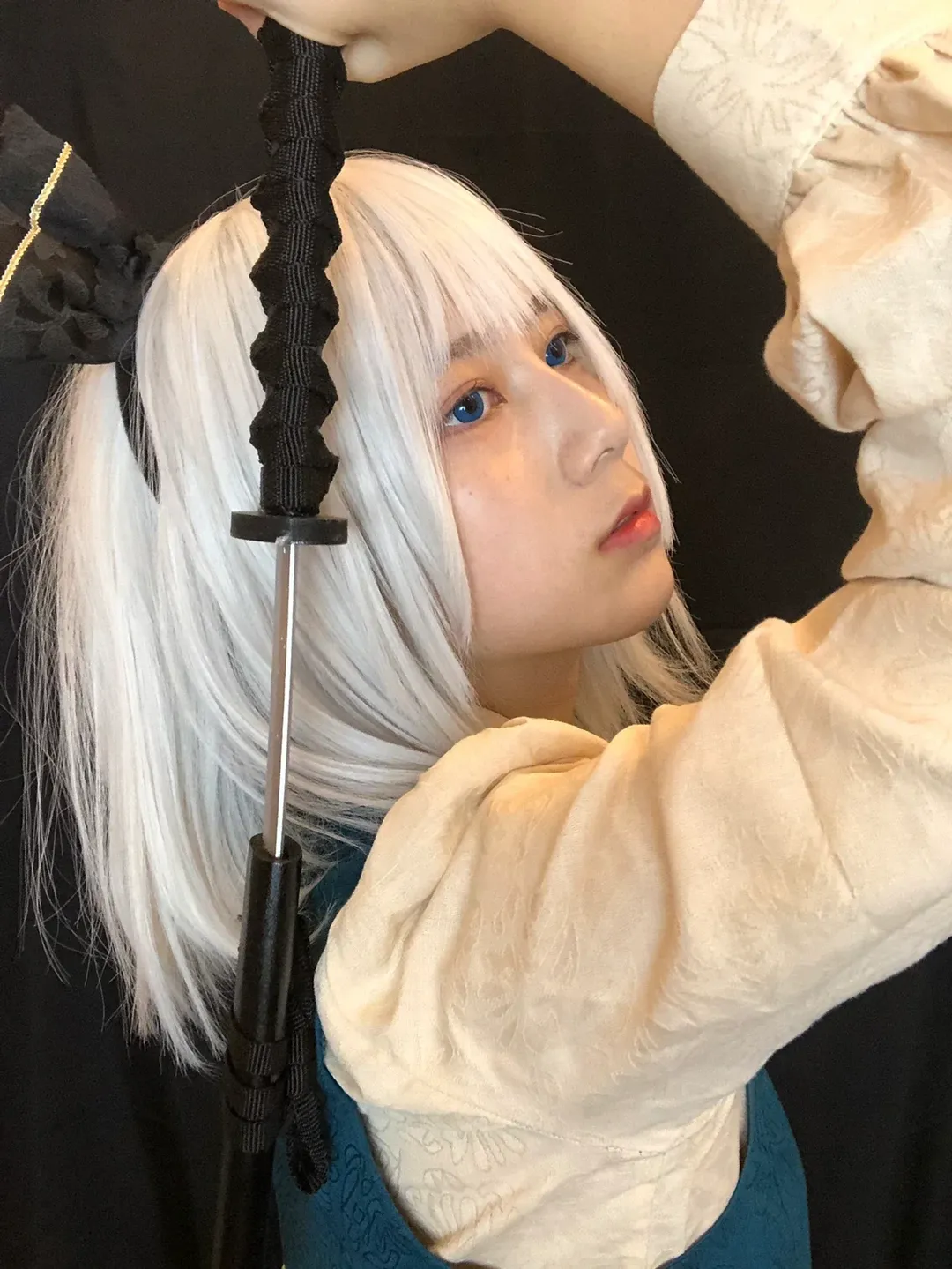 东方Project, 魂魄妖梦cos, 银发蓝瞳, 半人半灵, 日式剑士 - 第4张
