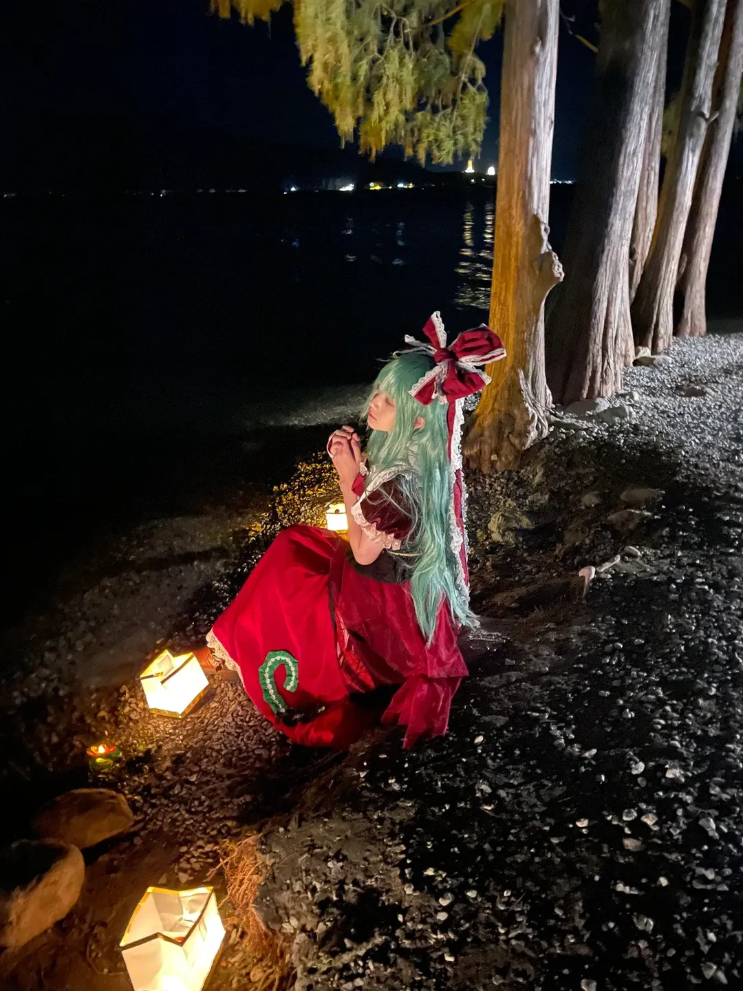 東方Project, 夜景ポートレート, 鍵山雛 コスプレ, 大理洱海, 流し雛の祈願 - 3枚目