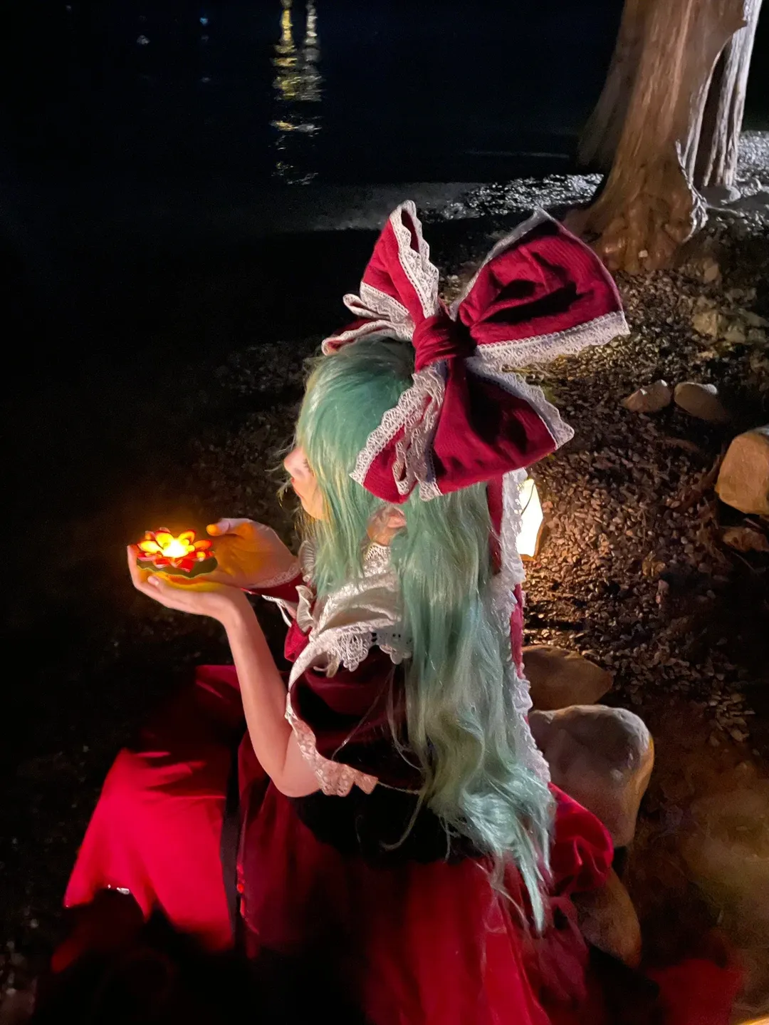 東方Project, 夜景ポートレート, 鍵山雛 コスプレ, 大理洱海, 流し雛の祈願 - 4枚目