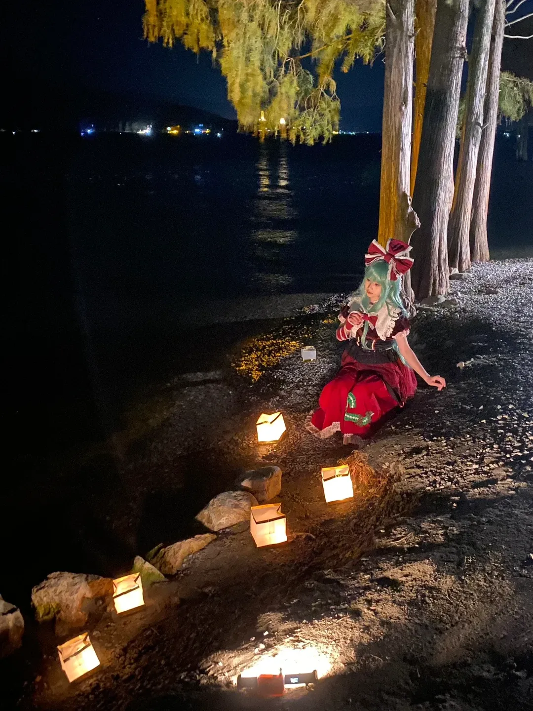 東方Project, 夜景ポートレート, 鍵山雛 コスプレ, 大理洱海, 流し雛の祈願 - 5枚目