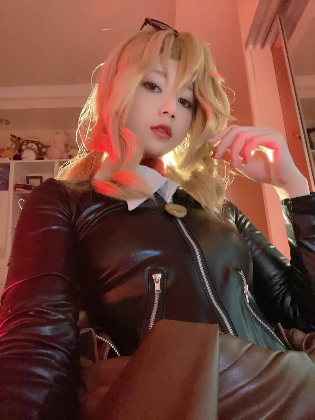 cosplay, 重返未来1999, 皮衣穿搭, 梅兰妮cos, 红丝袜穿搭 - 第11张