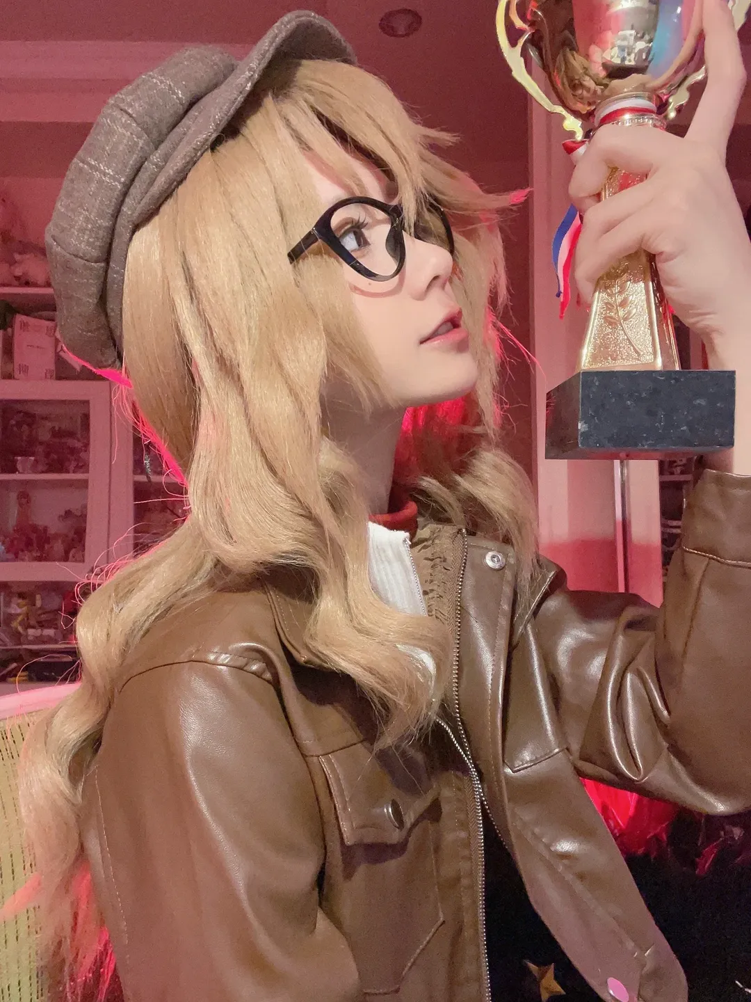 cosplay, 重返未来1999, 皮衣穿搭, 梅兰妮cos, 红丝袜穿搭 - 第5张