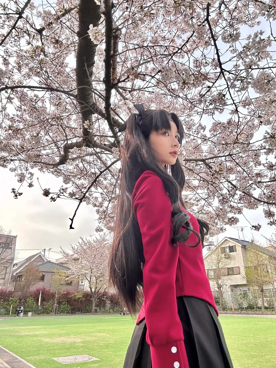 远坂凛cos, fate, 黑丝穿搭, 樱花季cos, 东京外景 - 第8张