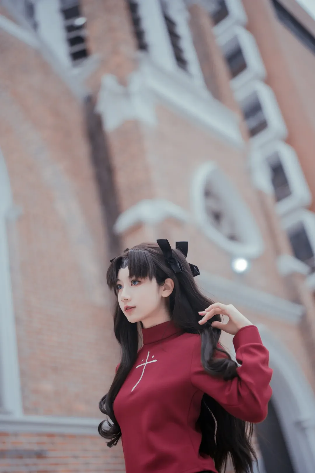 二次元摄影, 远坂凛cos, fate, 黑丝穿搭, 香港街拍 - 第3张