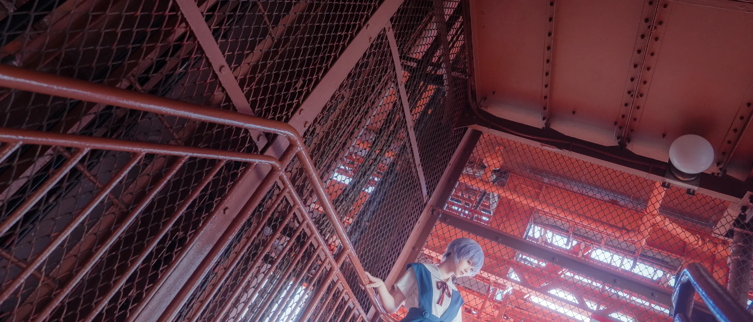 cosplay, 绫波丽cos, 新世纪福音战士, 东京塔, 黑色过膝袜 - 第2张