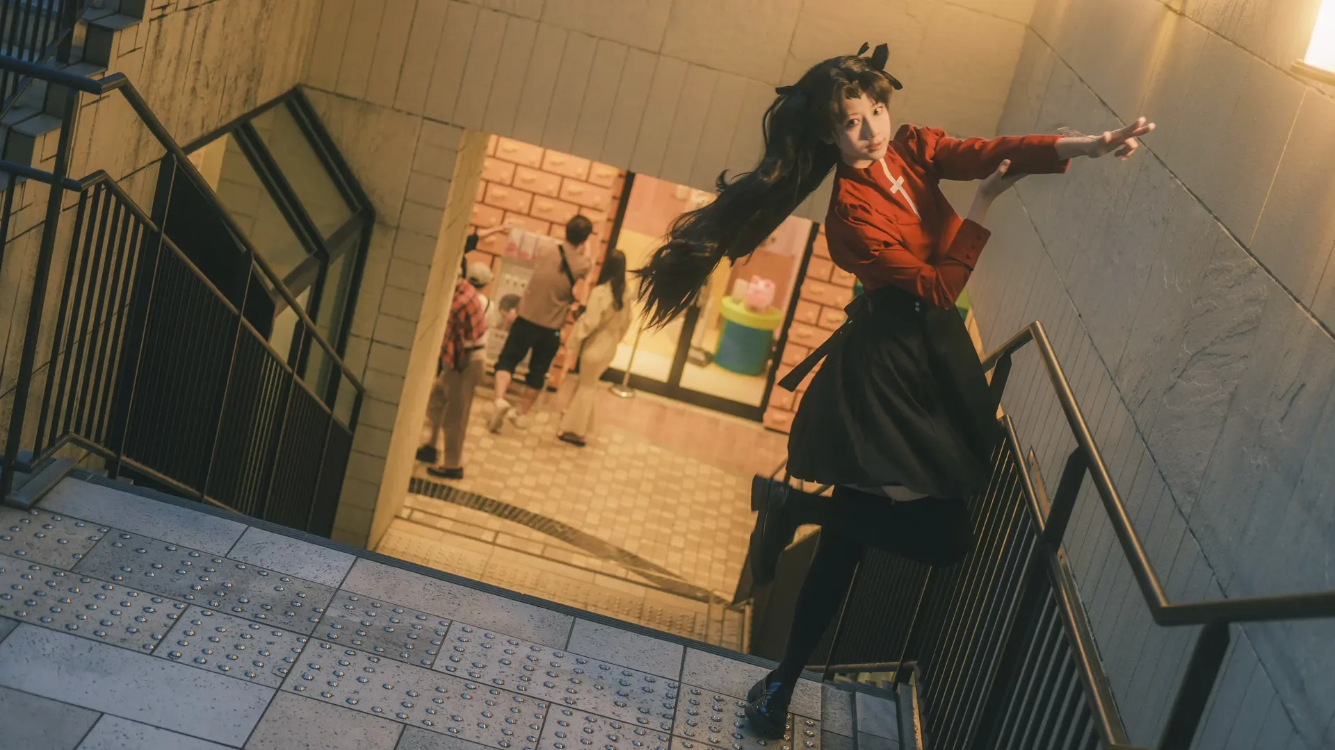 场照, 远坂凛cos, Fate/stay night, 黑丝, 动态姿势 - 第9张