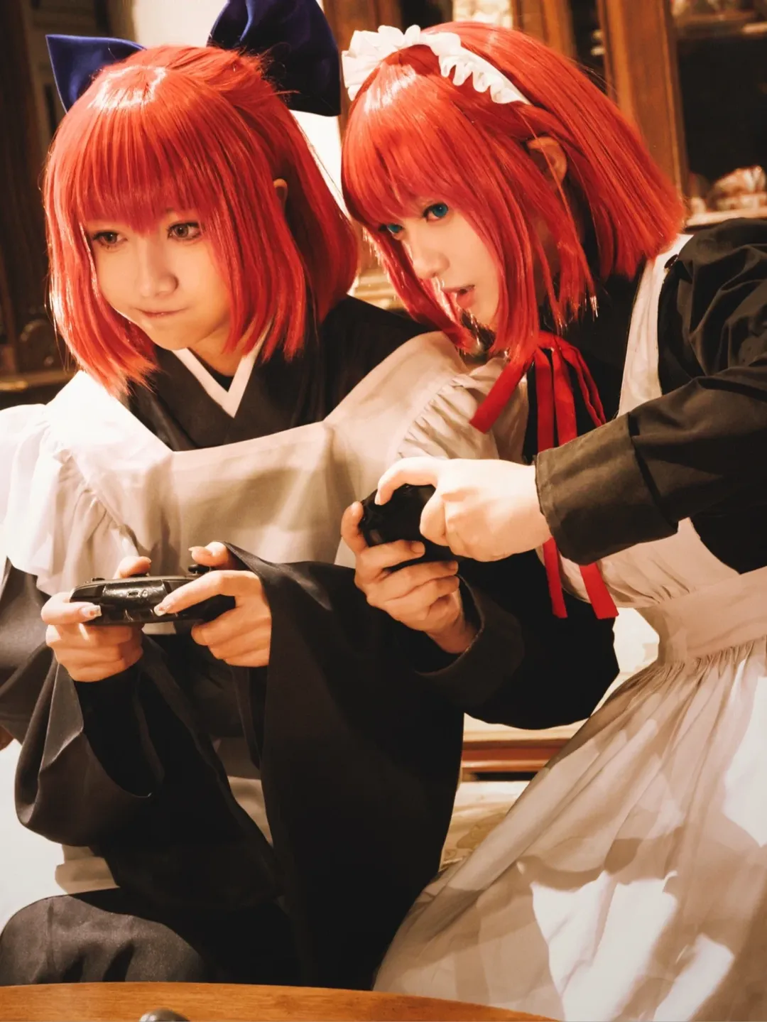 复古风, 双人cosplay, 月姬, 巫净琥珀cos, 巫净翡翠cos - 第1张