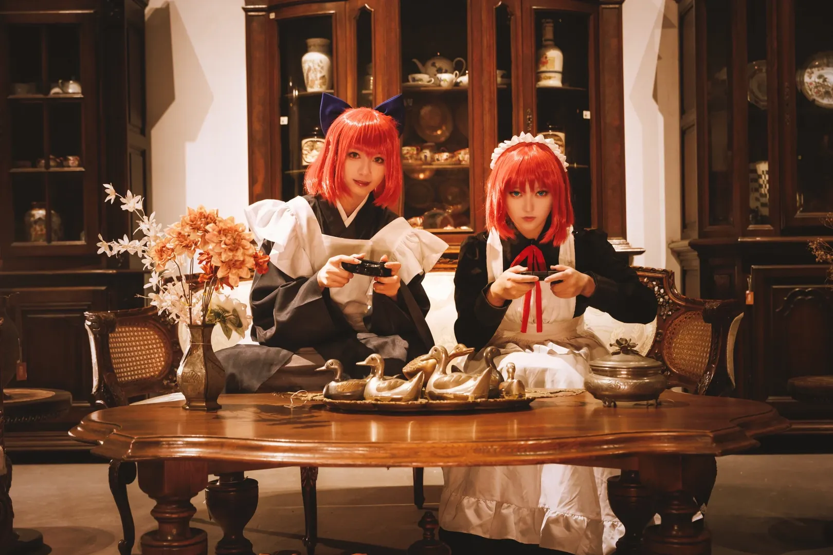 复古风, 双人cosplay, 月姬, 巫净琥珀cos, 巫净翡翠cos - 第4张