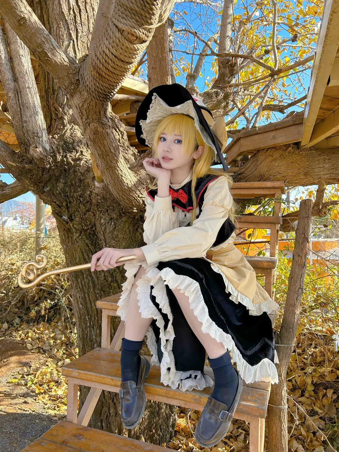 Touhou Project, Outdoor shoot, Marisa Kirisame cosplay, Cosplay photography, Stocking outfit - Image 4