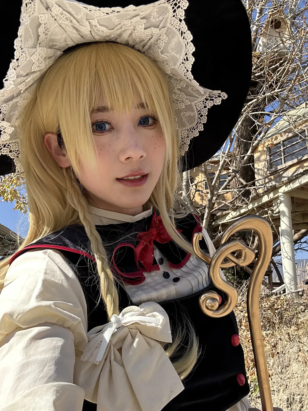 Touhou Project, Outdoor shoot, Marisa Kirisame cosplay, Cosplay photography, Stocking outfit - Image 5