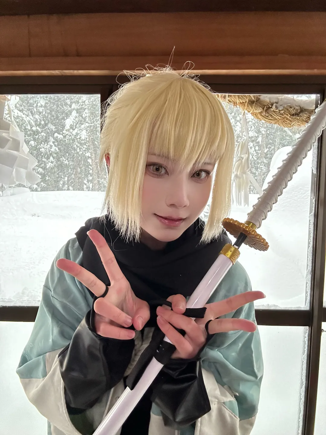 Fate/Grand Order, 冲田总司cos, 雪景cos, 灵衣总司, 户隐神社 - 第1张
